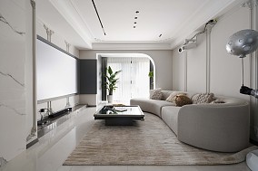 四居法式130㎡客厅2023装饰设计图