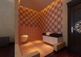 别墅豪宅美式170㎡卫生间装修装饰效果图