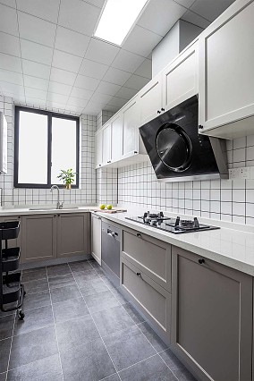 北欧极简90㎡二居厨房2023装潢设计效果图