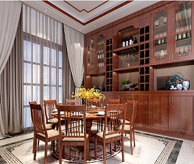 四居中式现代160㎡餐厅2023装修设计图