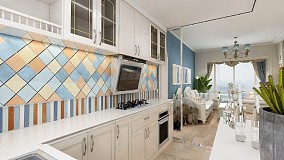 二居地中海80㎡厨房2023装修装饰效果图