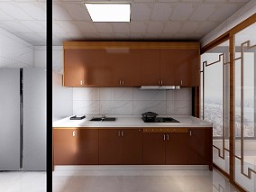 三居中式现代118㎡厨房2023装饰效果图片