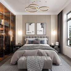 现代简约110㎡三居卧室装修装饰效果图