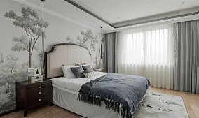 138㎡三居中式现代卧室2023装修效果图