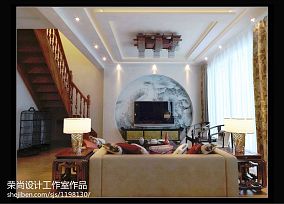 平米中式复式客厅装修效果图片欣赏装修图大全