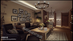 平米二居客厅美式装修设计效果图装修图大全
