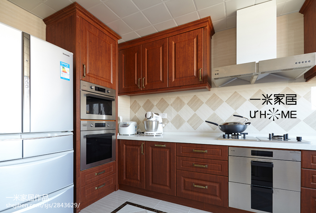 华丽117平欧式四居装饰美图欧式豪华厨房设计图片赏析