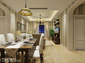 优雅82平美式二居餐厅设计美图装修图大全