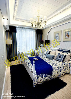 典雅154平地中海四居卧室设计效果图装修图大全
