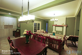 三居美式经典110㎡客厅2023装潢设计图