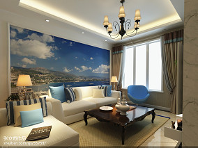 浪漫113平地中海三居客厅设计效果图装修图大全