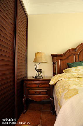 二居美式经典80㎡卧室2023装饰装修效果图