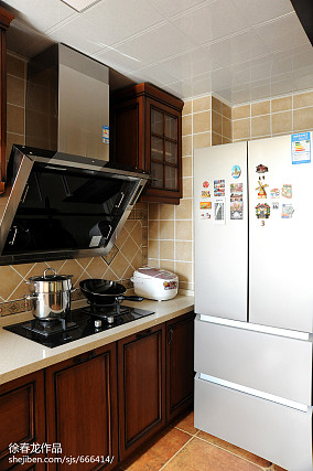 热门面积85平美式二居厨房欣赏图装修图大全