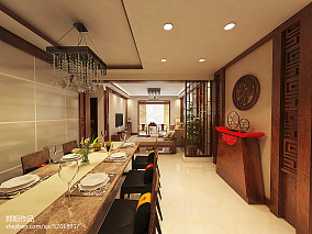 悠雅90平中式三居餐厅设计图装修图大全