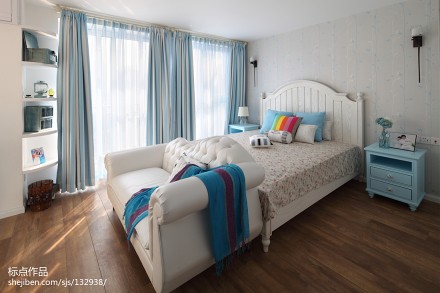 优雅80平地中海复式卧室效果图欣赏
