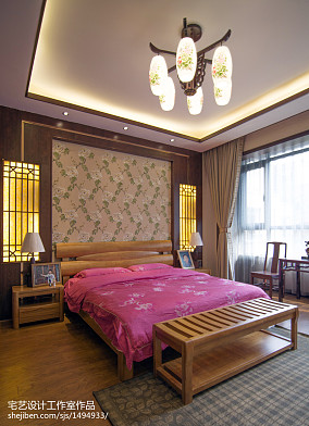 中式现代320㎡别墅豪宅卧室2023装修图片