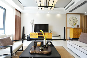 120㎡三居中式现代客厅2023装潢设计图