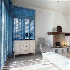 卧室床装修效果图热门125平米地中海复式客厅实