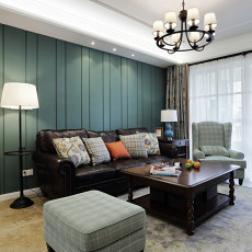 客厅窗帘2装修效果图精美95平米三居客厅美式装修欣