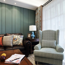 客厅窗帘1装修效果图精美大小93平美式三居客厅装修