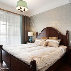 卧室窗帘装修效果图热门101平米三居卧室美式欣赏