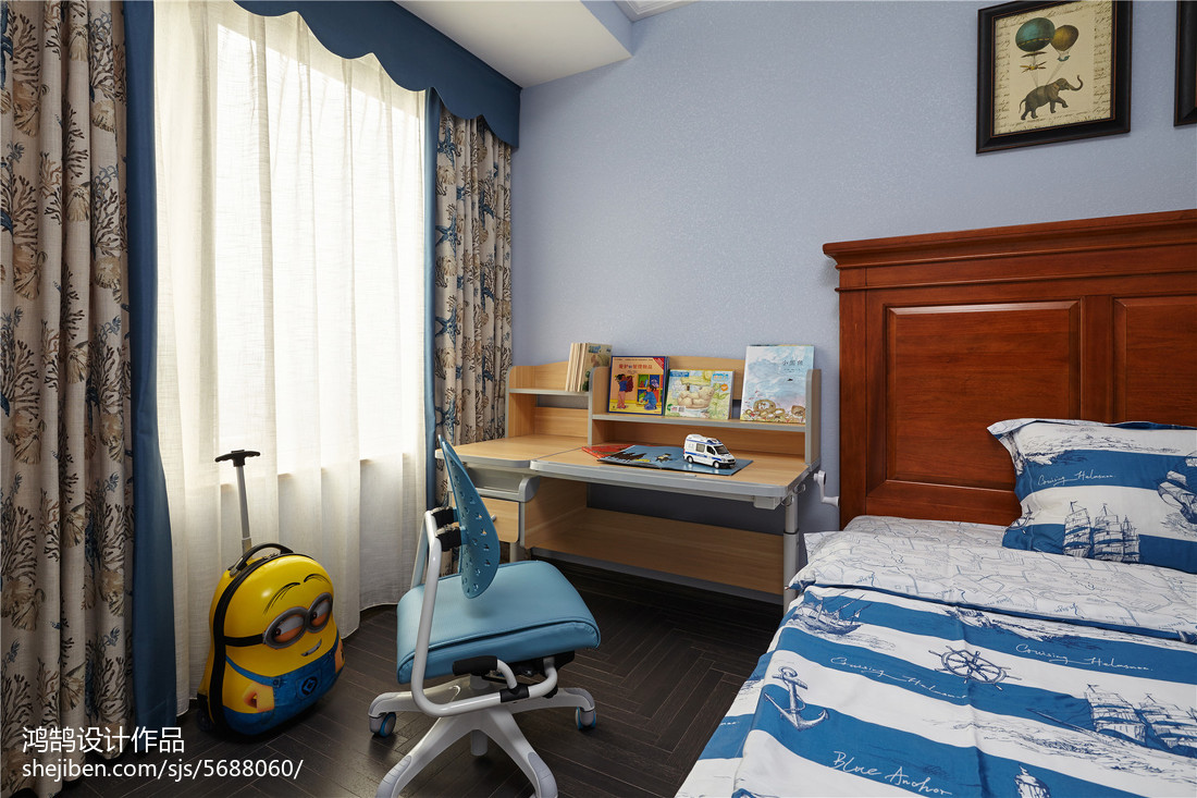精选美式三居儿童房装修效果图美式经典卧室设计图片赏析