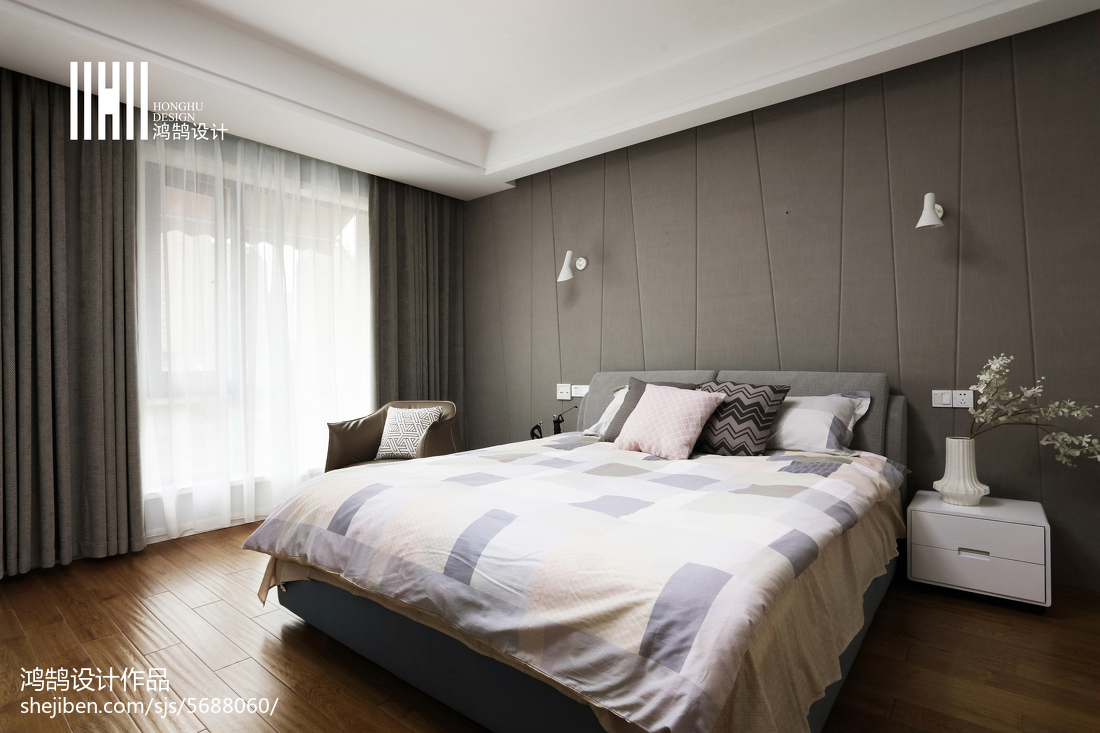 卧室床装修效果图现代房间布置现代简约卧室设计图片赏析