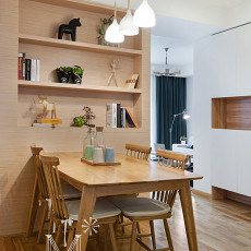 厨房木地板装修效果图典雅69平日式二居餐厅效果图片