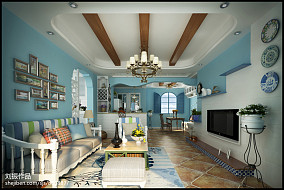 精美83平米二居客厅地中海装修设计效果图片装修图大全