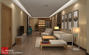 温馨23平中式小户型客厅设计案例装修图大全