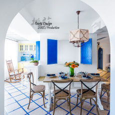 地中海117㎡三居餐厅装饰装修效果图