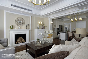 别墅豪宅美式265㎡客厅装潢设计图