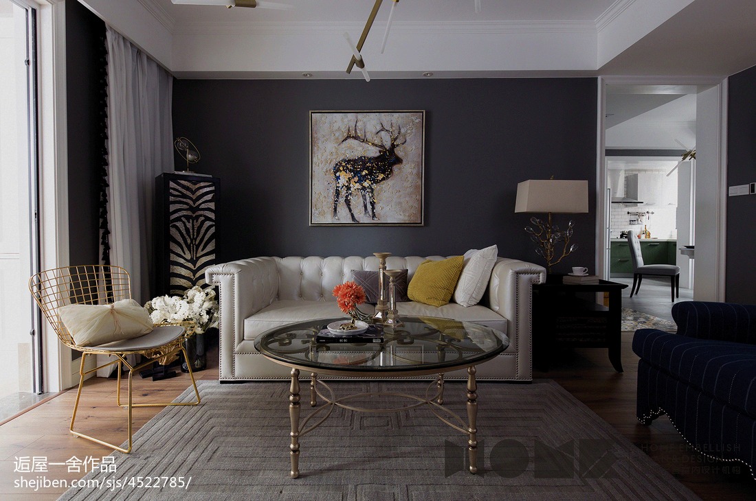 客厅沙发装修效果图混搭风格时尚客厅装修案例潮流混搭客厅设计图片赏析