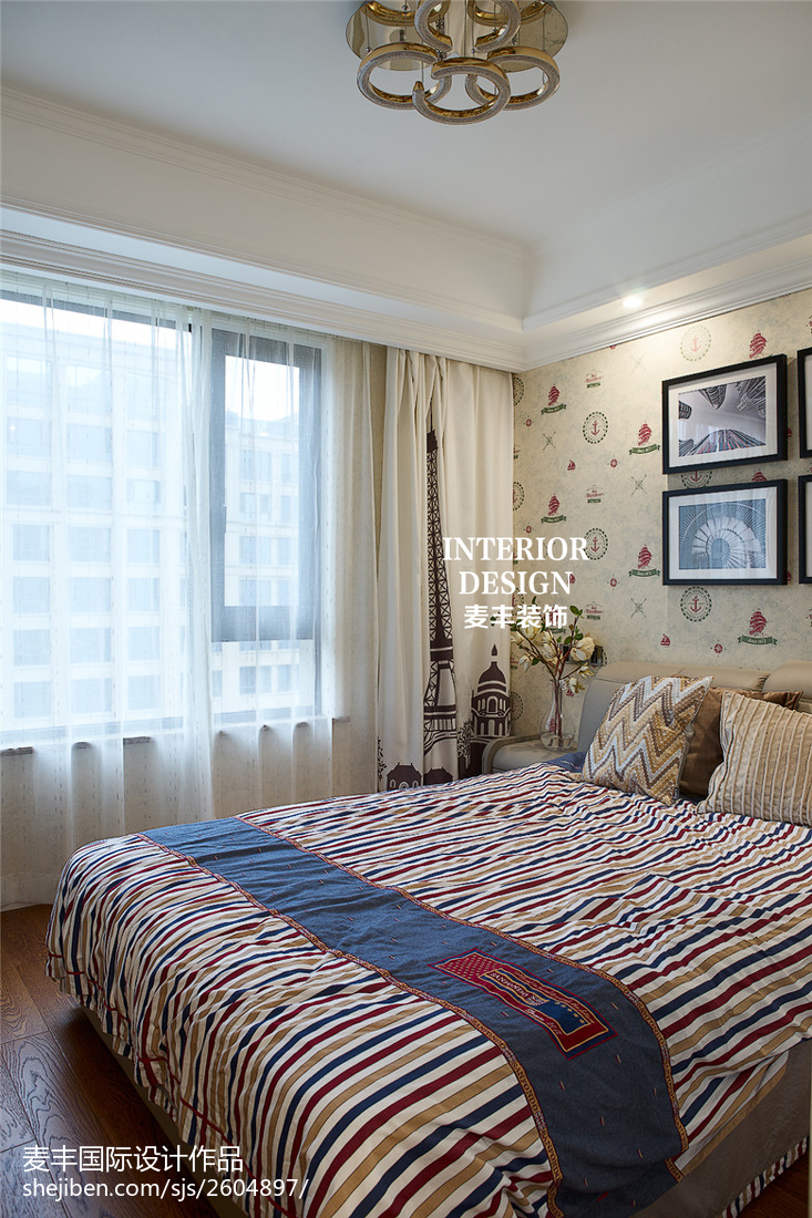 卧室窗帘2装修效果图家居新古典风格卧室设计案例美式经典卧室设计图片赏析