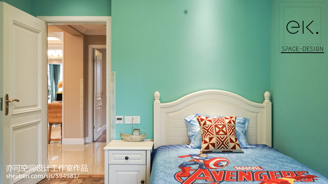 卧室床2装修效果图成都万科魅力之城220跃层美式经典卧室设计图片赏析