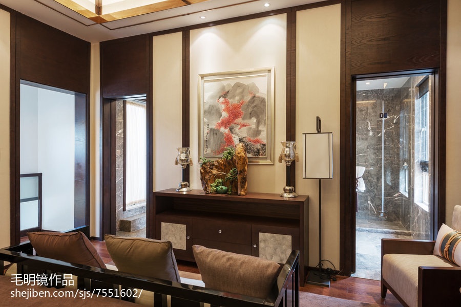 客厅装修效果图2018中式客厅欣赏图片大全中式现代客厅设计图片赏析