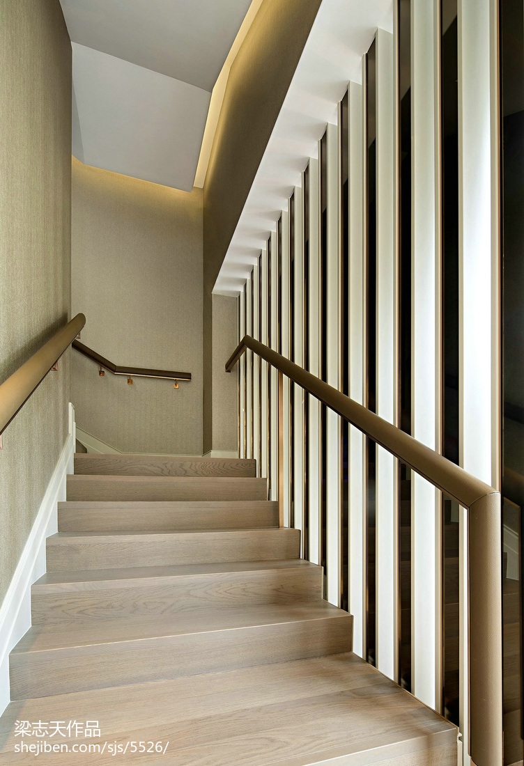 家装现代风格别墅楼梯设计效果图现代简约设计图片赏析