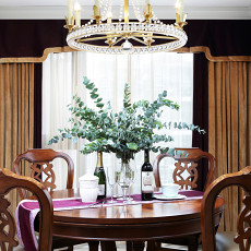 美式经典250㎡别墅豪宅餐厅装修设计效果图