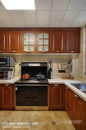 热门面积74平美式二居厨房实景图装修图大全