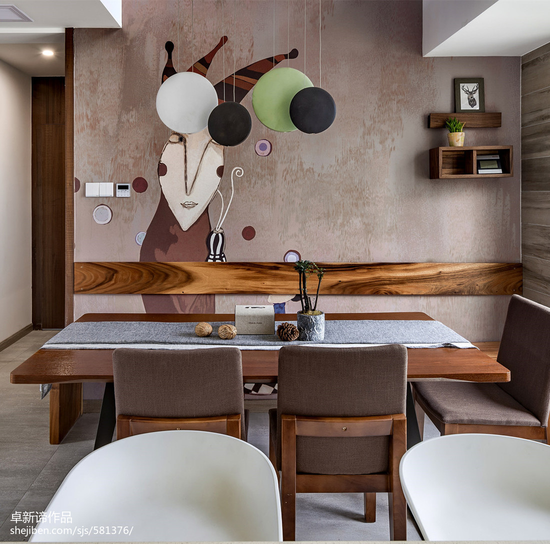 厨房装修效果图时尚北欧风格餐厅手绘北欧极简餐厅设计图片赏析