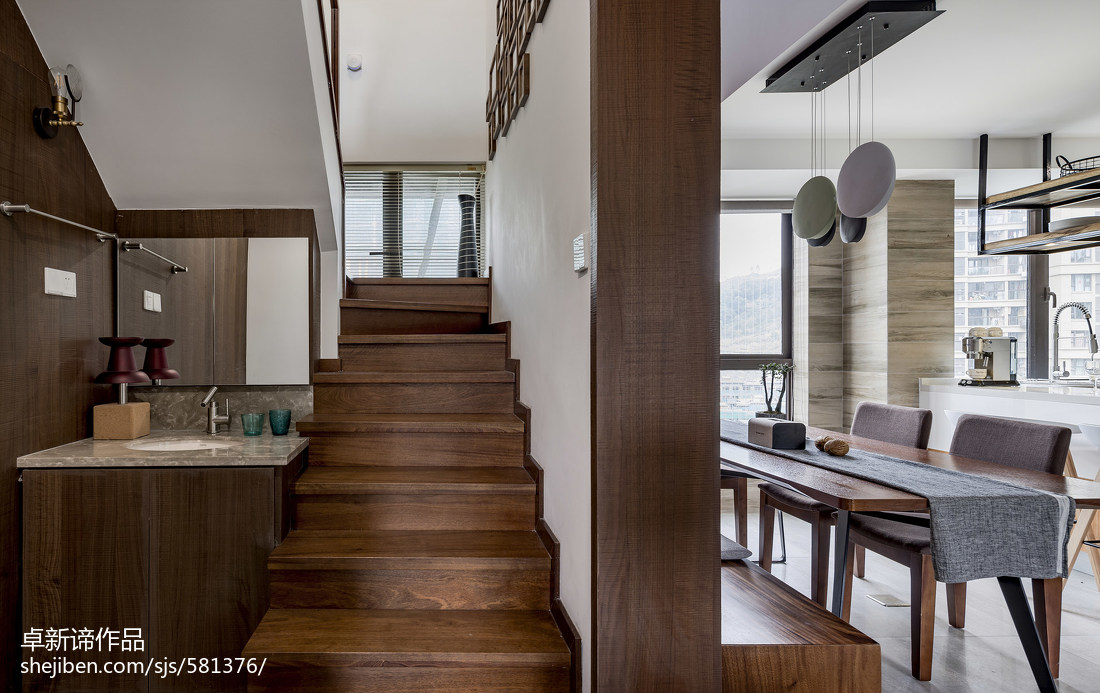 厨房木地板装修效果图北欧风格木质楼梯设计北欧风餐厅设计图片赏析