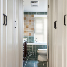 卫生间瓷砖装修效果图2018美式三居卫生间实景图片
