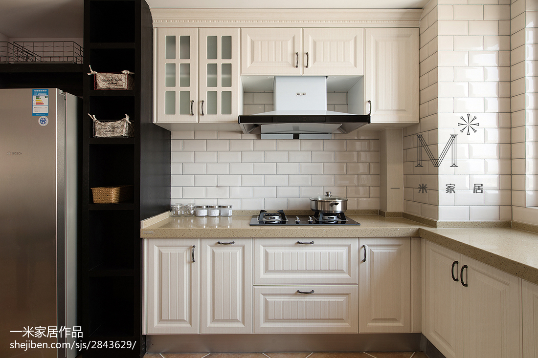 美式白色橱柜图片美式田园厨房设计图片赏析