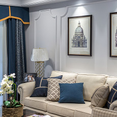 三居美式经典143㎡客厅装修图片