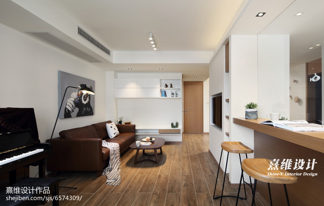 2018精选面积72平简约二居客厅装修设计效果图片大全现代简约功能区设计图片赏析