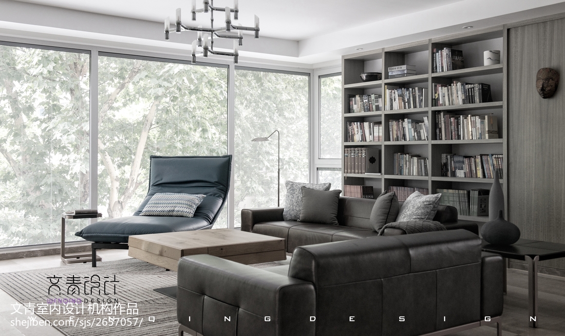 客厅沙发3装修效果图现代简约大宅休闲区设计图现代简约客厅设计图片赏析