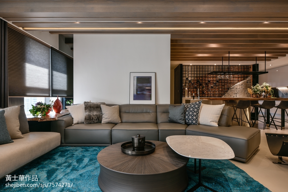 客厅茶几装修效果图2018大小71平现代二居客厅现代简约客厅设计图片赏析