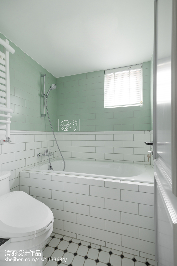 轻奢80平美式二居装潢图美式经典卫生间设计图片赏析