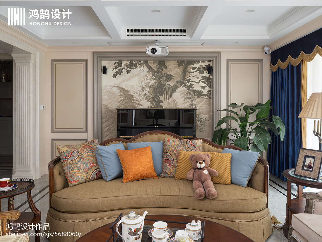 2019精选面积118平美式四居客厅设计效果图美式经典客厅设计图片赏析
