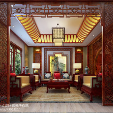 别墅豪宅中式现代450㎡客厅装饰设计图